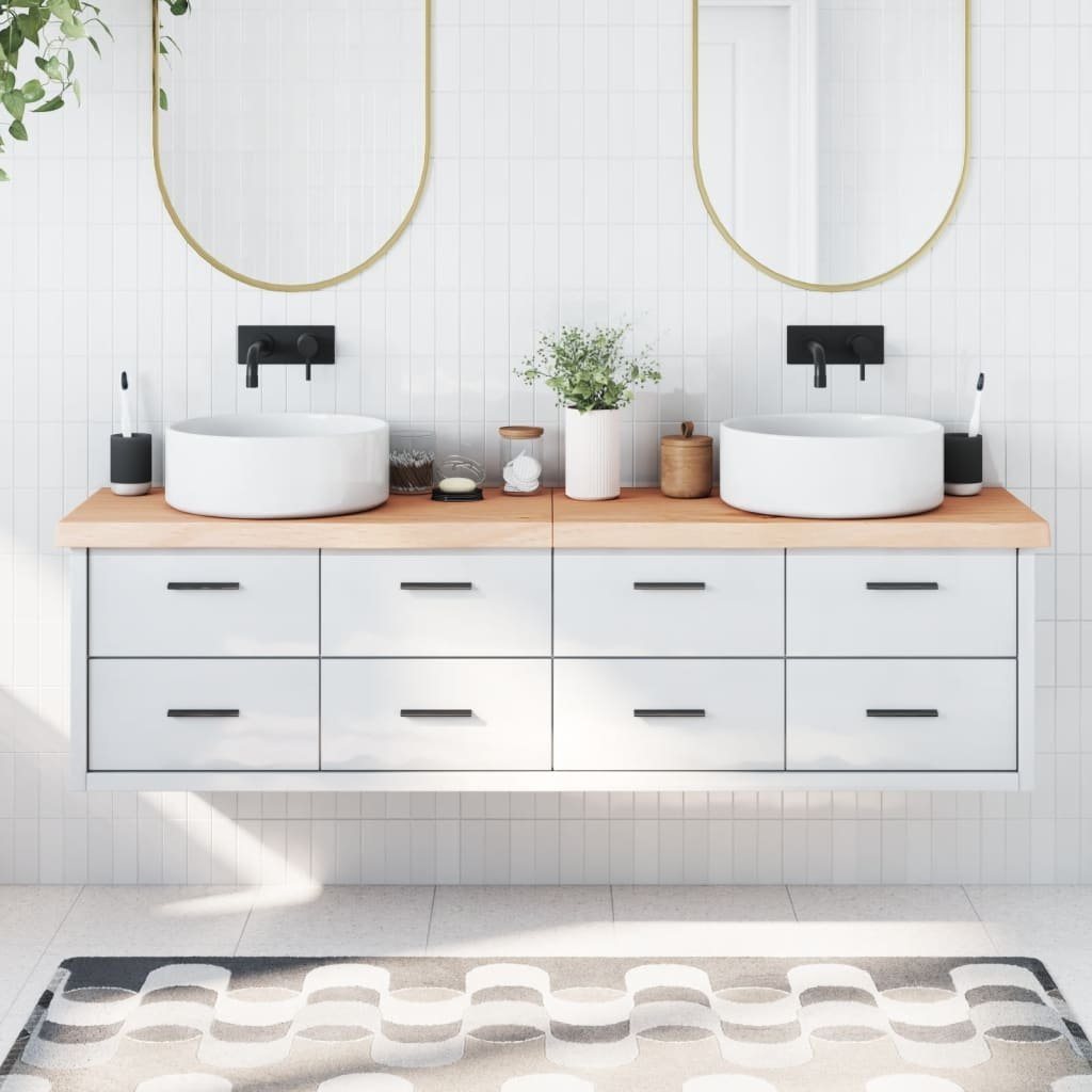 vidaXL Blat do łazienki, 180x50x(2-6) cm, surowe, lite drewno