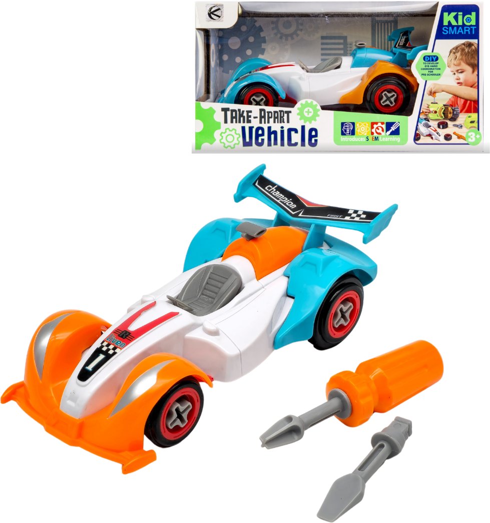 Pojazd auto wyścigowe do rozkręcania i skręcania