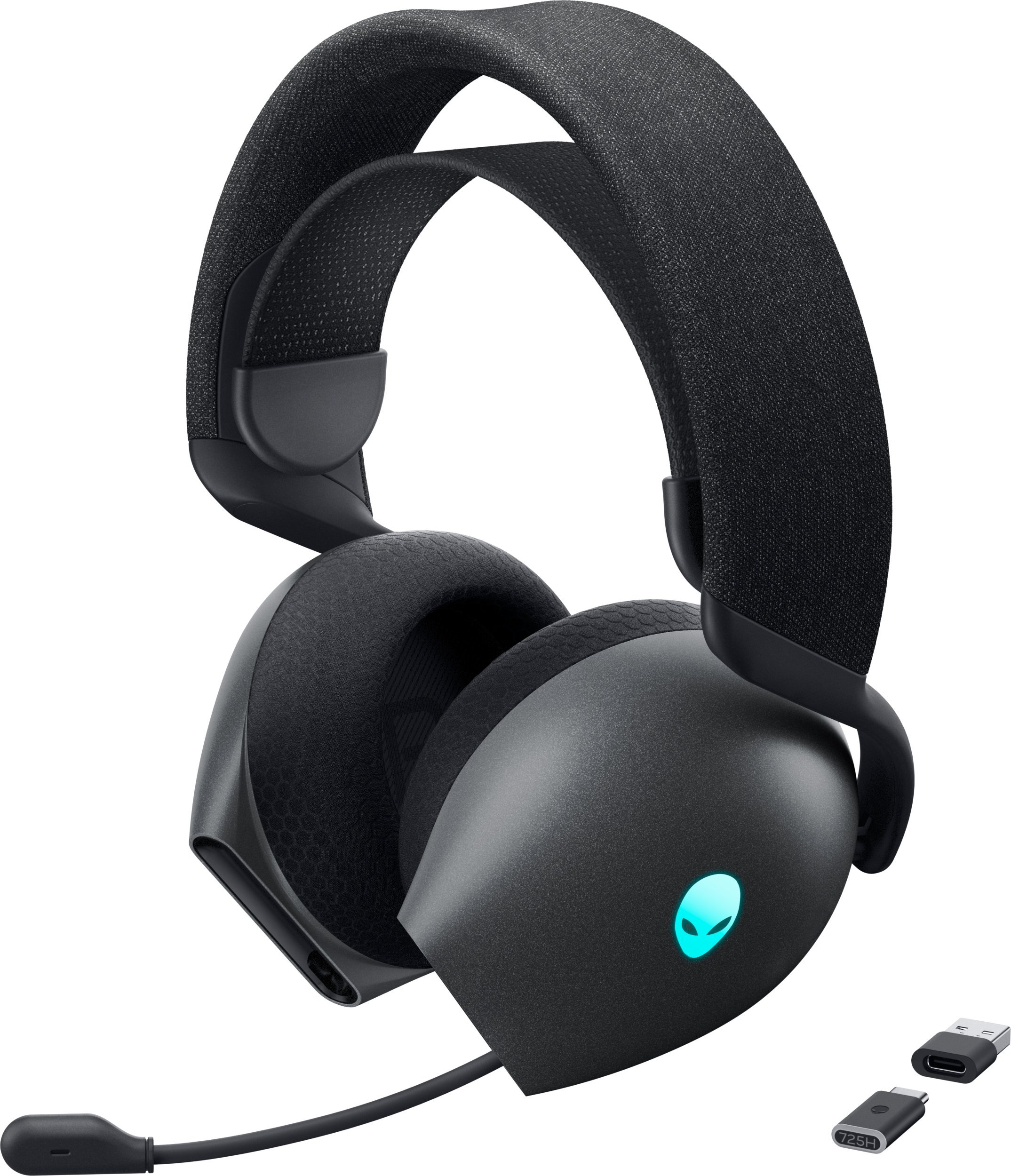 Dell Alienware Tri Mode Wireless Gaming Headset | AW725H | Built-in microphone | Wired/Wireless | Dark Side of the Moon