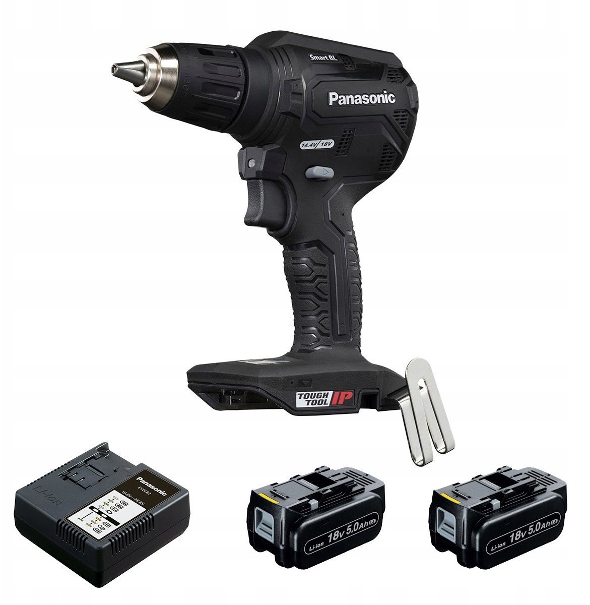 Kompaktowa i lekka wiertarko-wkrętarka 18 V Panasonic EY1DD1J18D, w zestawie ładowarka + 2 x aku 18 V / 5,0 Ah