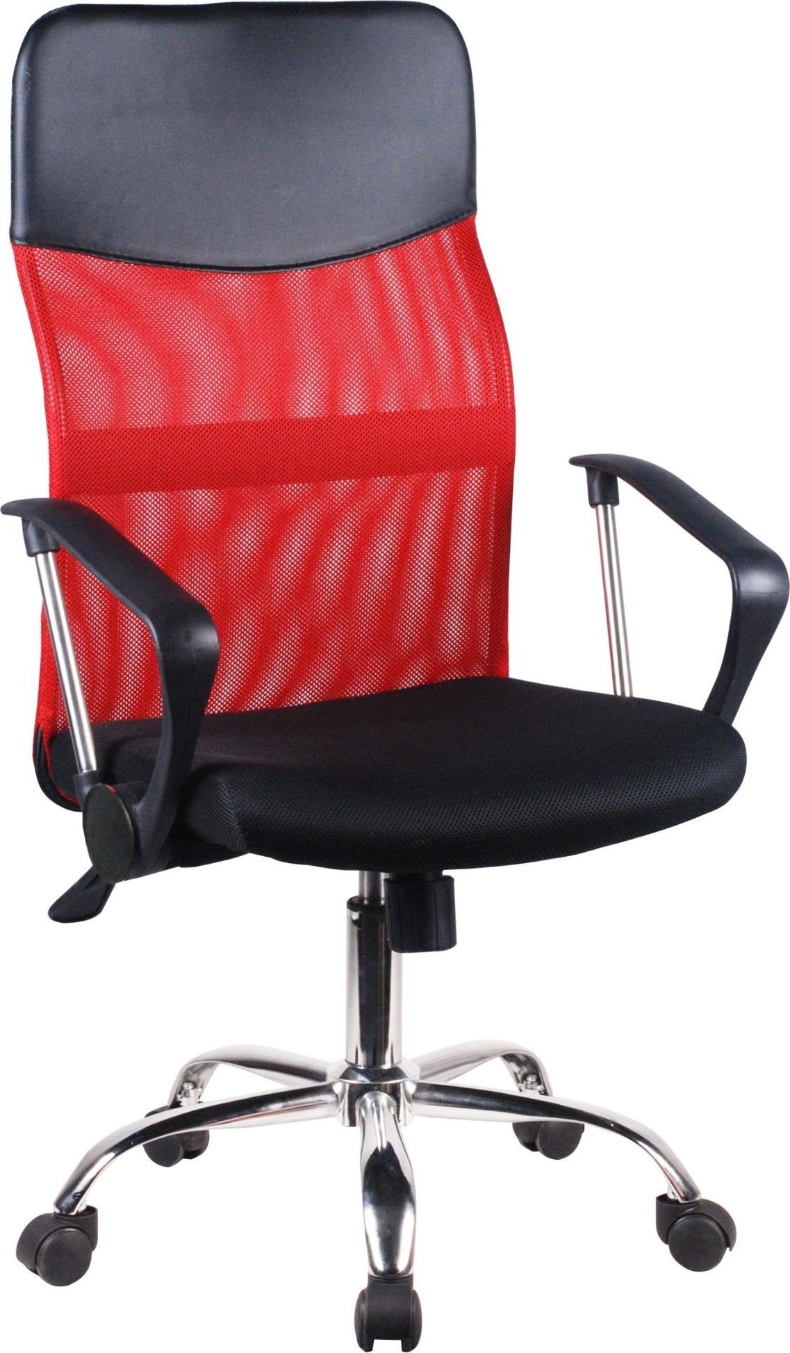 Krzesło biurowe Fabryka Mebli Akord Fotel biurowy OCF-7 materiałowy - Czerwony