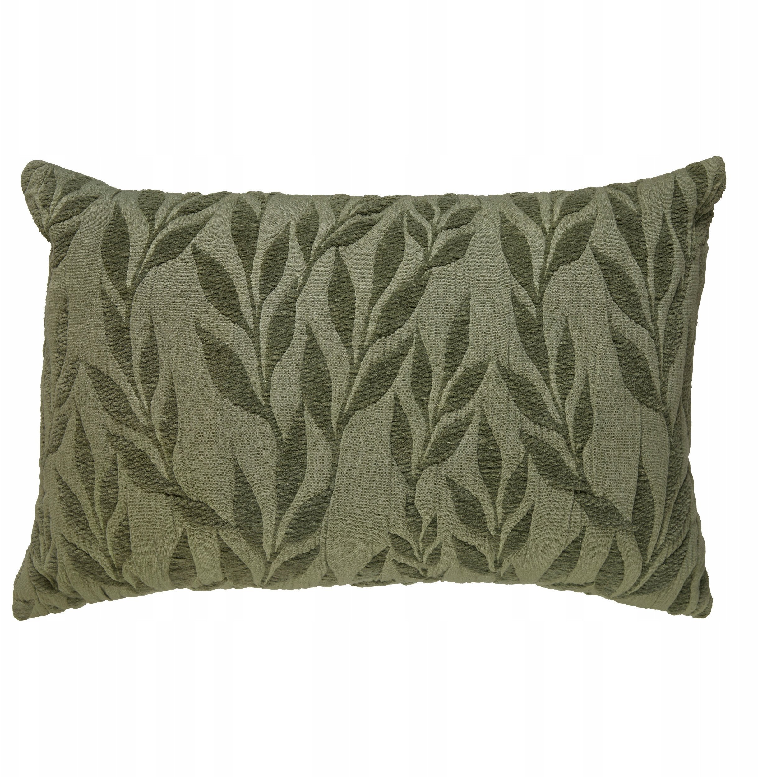 Poduszka dekoracyjna LETHO, zielone listki, 38 x 58 cm