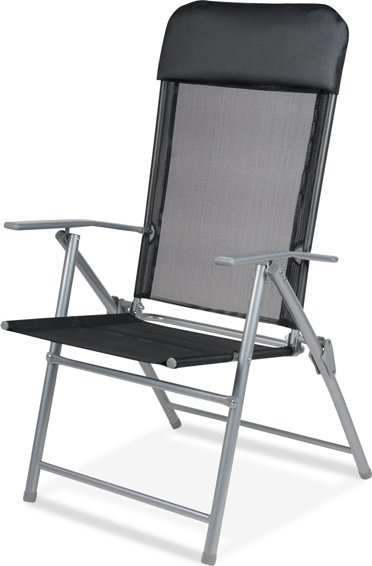 Krzesło turystyczne kempingowe ogrodowe składane szare regulowany fotel