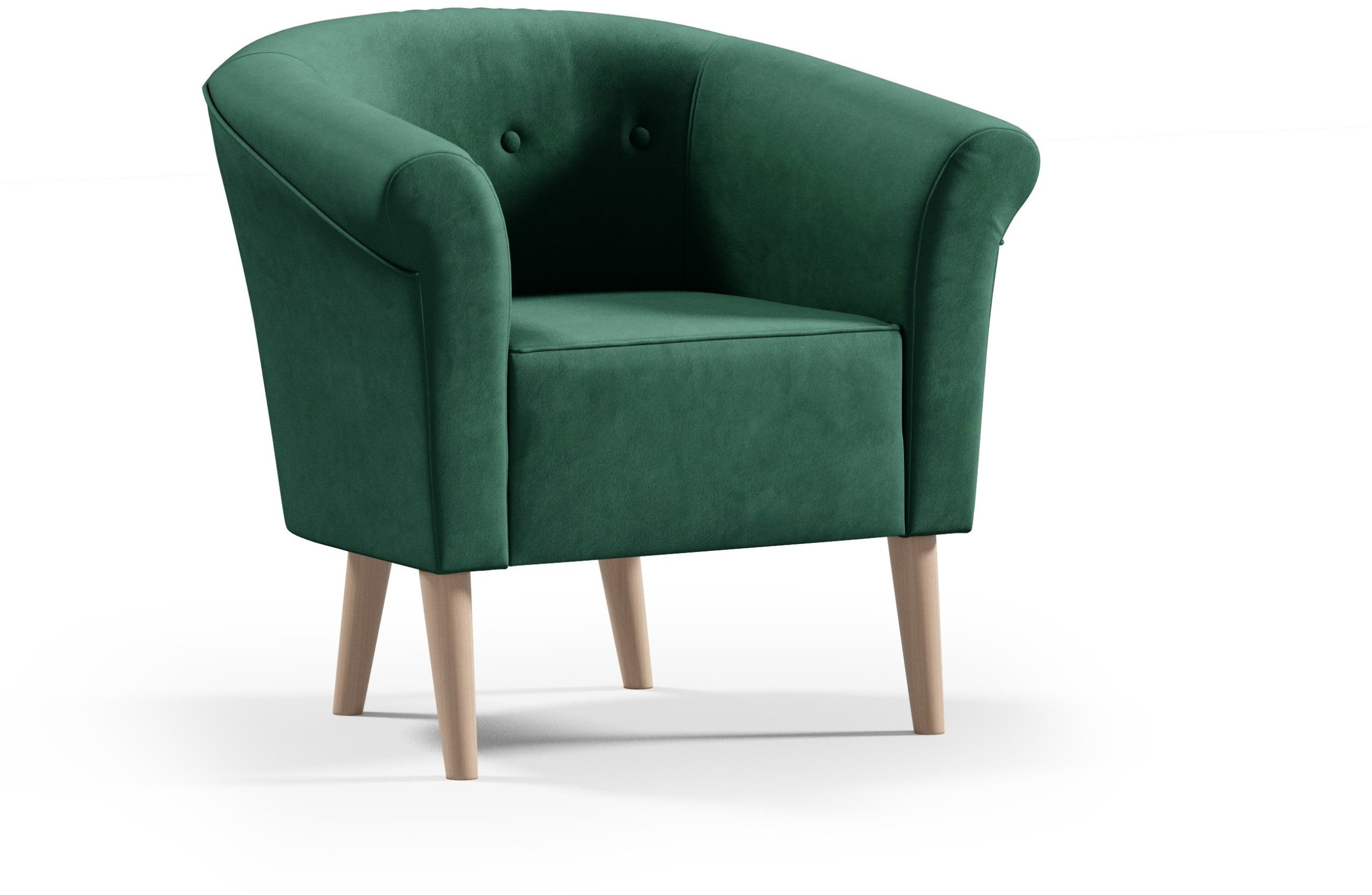 Fotel ESPERO styl skandynawski welur z guzikami monolith 37