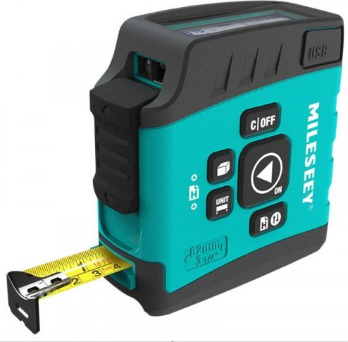 Dalmierz laserowy . Laserowy dalmierz 40m + miarka 5m (LCD, USB, aplikacja)