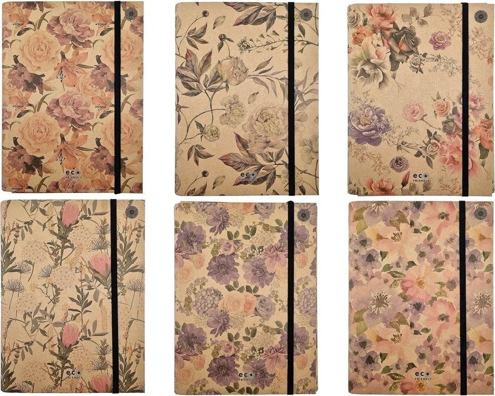 Ziemia Obiecana Teczka A4 skrzydłowa z gumką Misty Flowers MIX