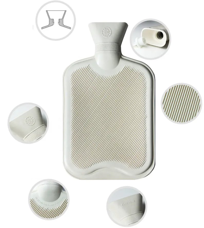 PLUSZOWY TERMOFOR GUMOWY POKROWIEC FUTERKO OGRZEWACZ 2L JASNONIEBIESKI