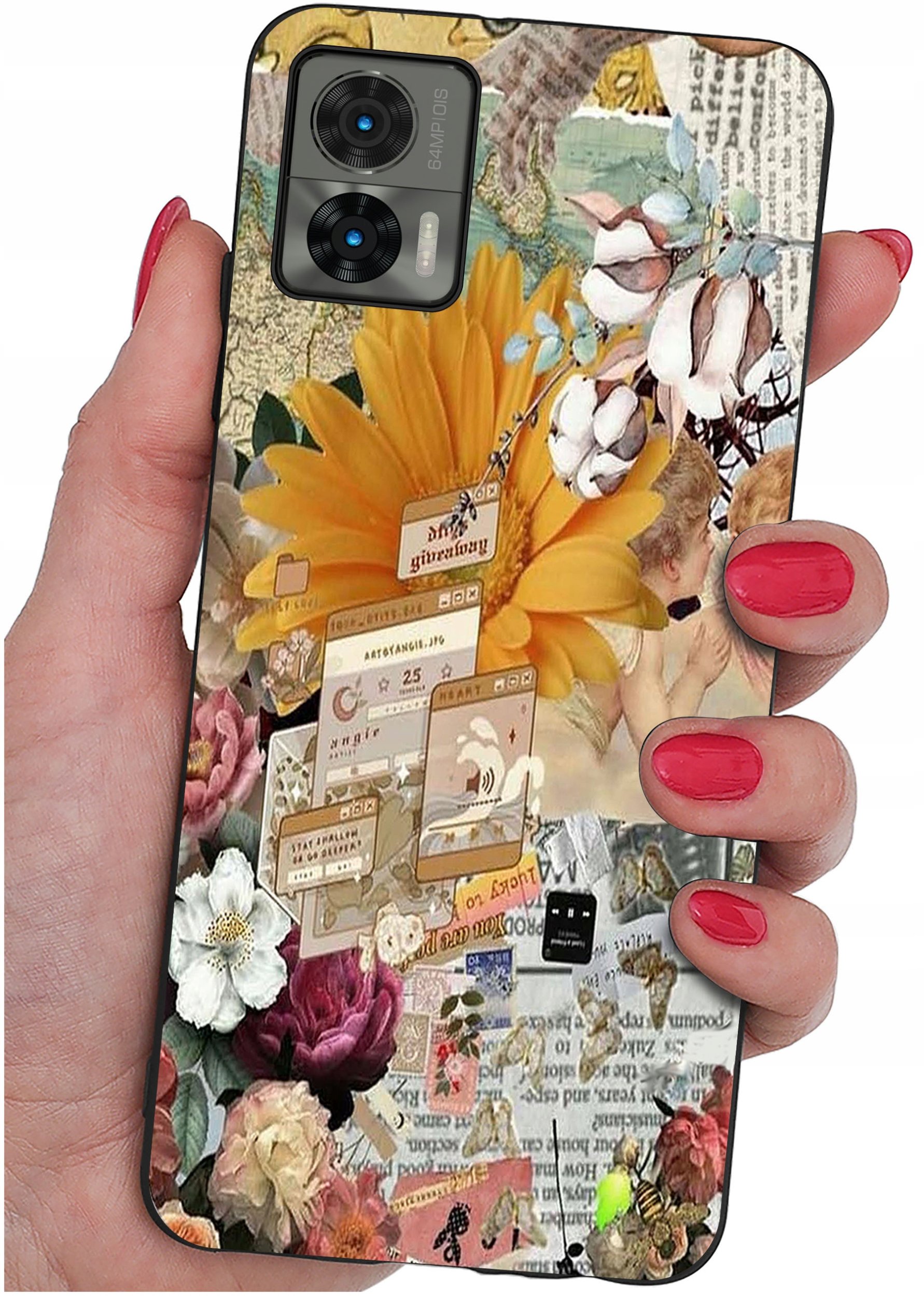 krainaGSM Etui do Motorola Moto Edge 30 Neo Wzory | SILIKONOWE MATT CASE + SZKŁO 9H