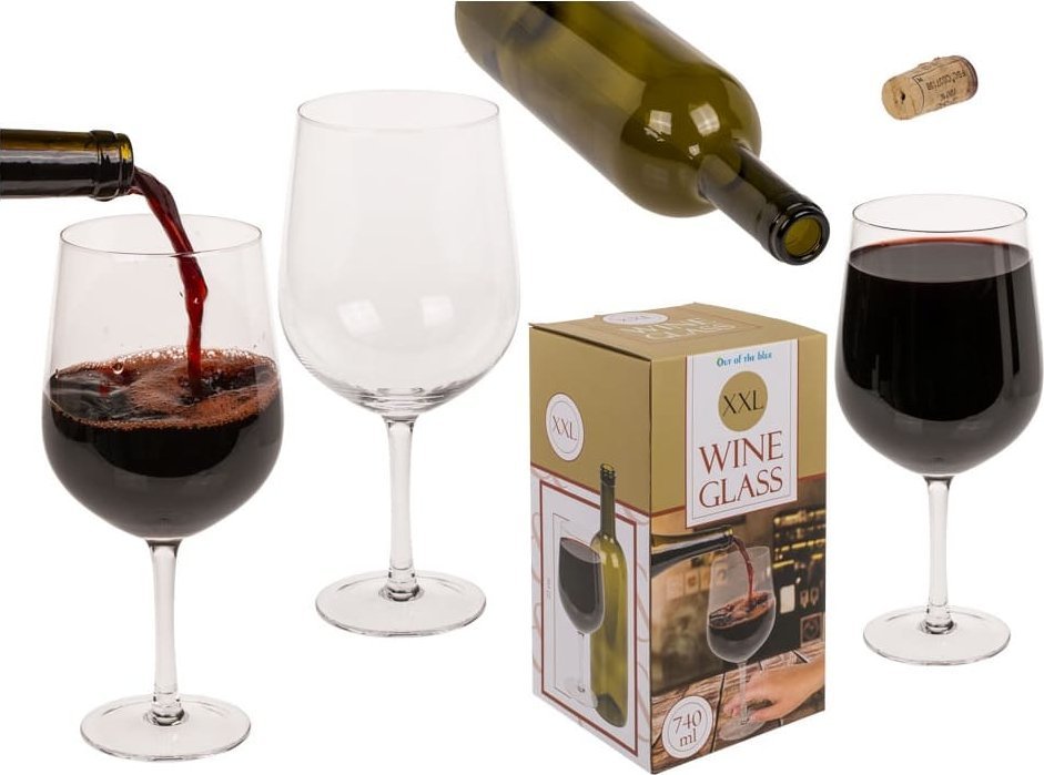 Out of the blue Mega Duży Kieliszek XXL do Wina na Całą Butelkę - 740 ml