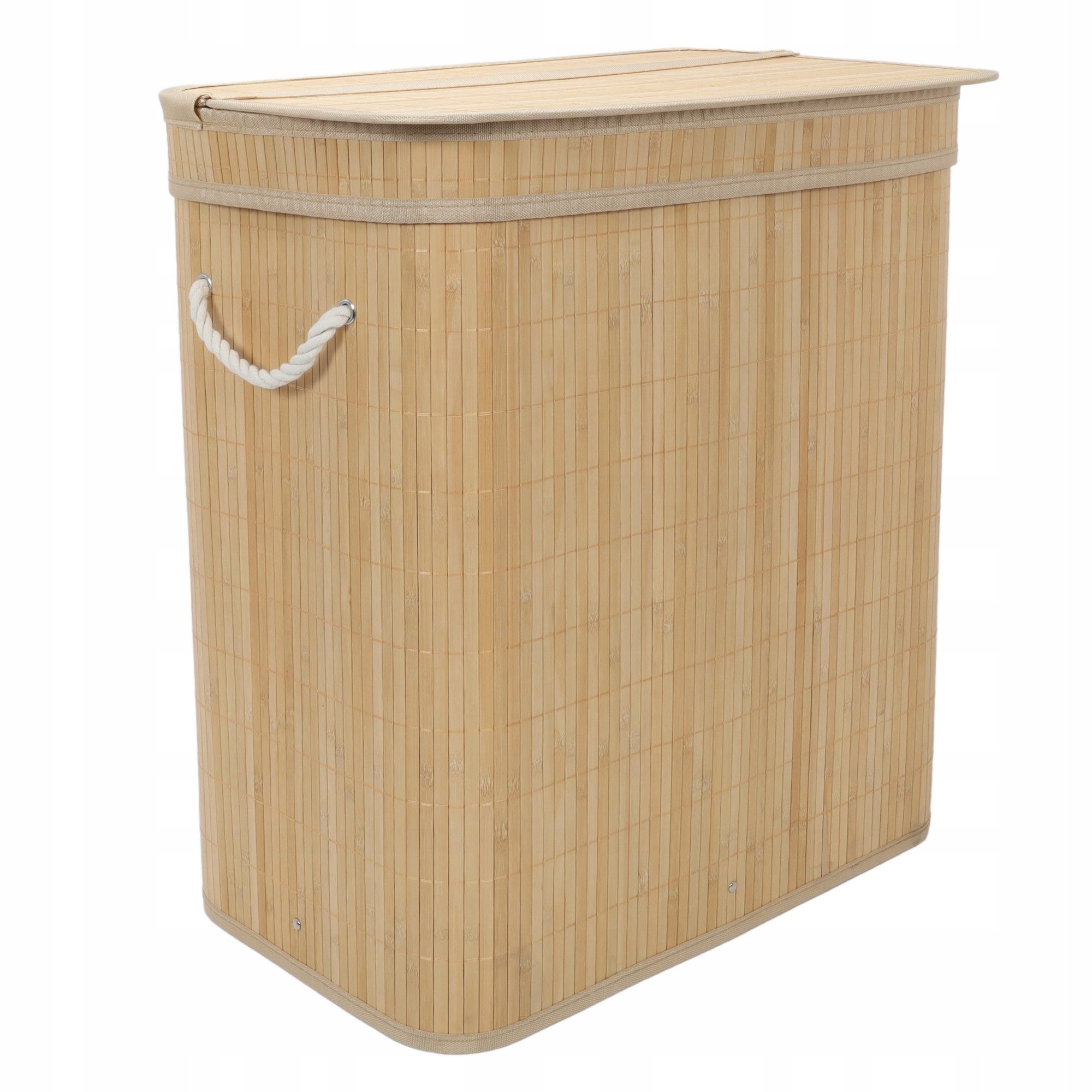 Bambusowy kosz na pranie, dwukomorowy, 100 l