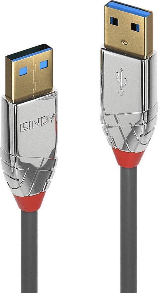 Kabel USB Lindy USB-A - USB-A 5 m Szary (36629)