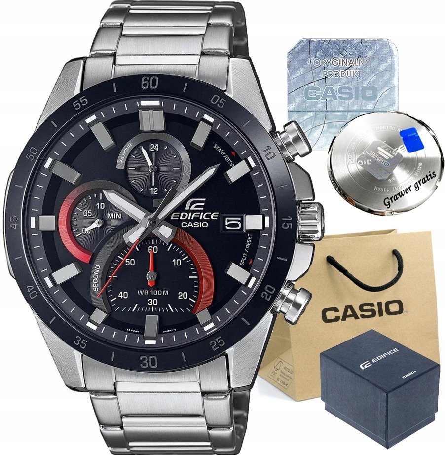 Zegarek Casio Zegarek męski EDIFICE CHRONOGRAPH LAGERO-1A1 z GRAWEREM