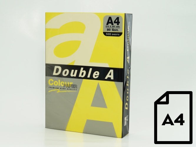 Double A Colour paper Double A, 80g, A4, 500 sheets, Lemon