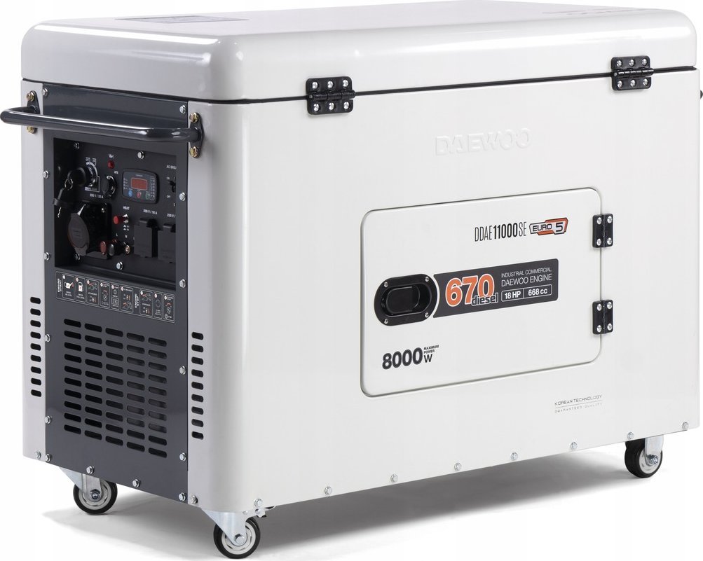 Daewoo DAEWOO DDAE 11000SE DIESEL AGREGAT GENERATOR PRĄDOTWÓRCZY WERSJA WYCISZONA SILENT 2x16A, 1x32A 230V AVR MOC 18KM - OFICJALNY DYSTRYBUTOR - AUTO