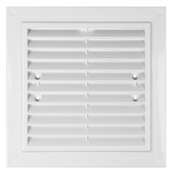 Kratka wentylacyjna MWR 250X250mm z siatką i uchwytami mocującymi biała MWR250X250