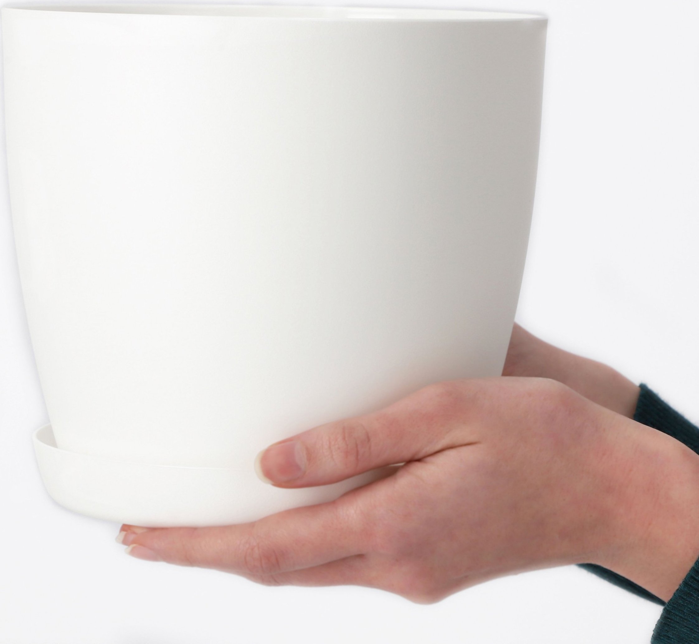 Kadax Doniczka Osłonka Na Kwiaty Podstawka Biała 18cm