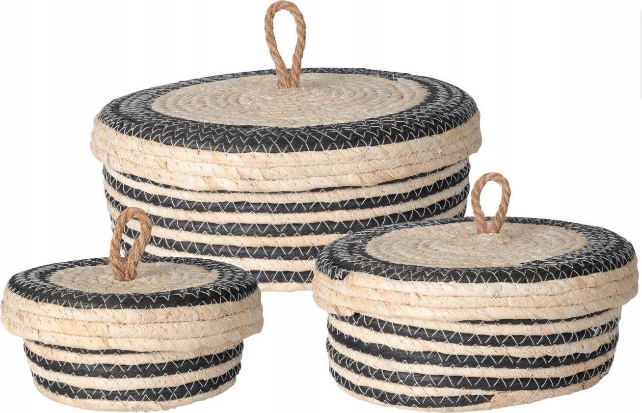 Home Styling Collection Pojemniki do przechowywania z przykrywką, 3 sztuki