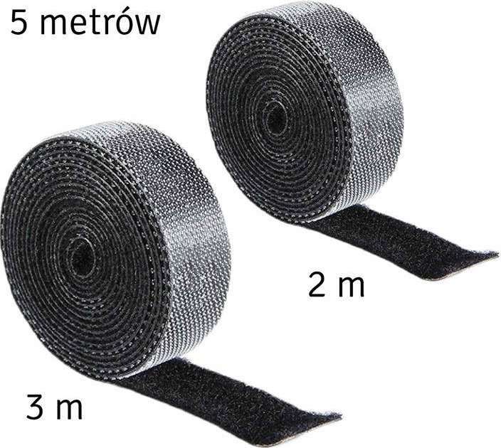 Organizer Aptel ZWIJANY ORGANIZER na Kable Maskownica Taśma 5m czarny AG736