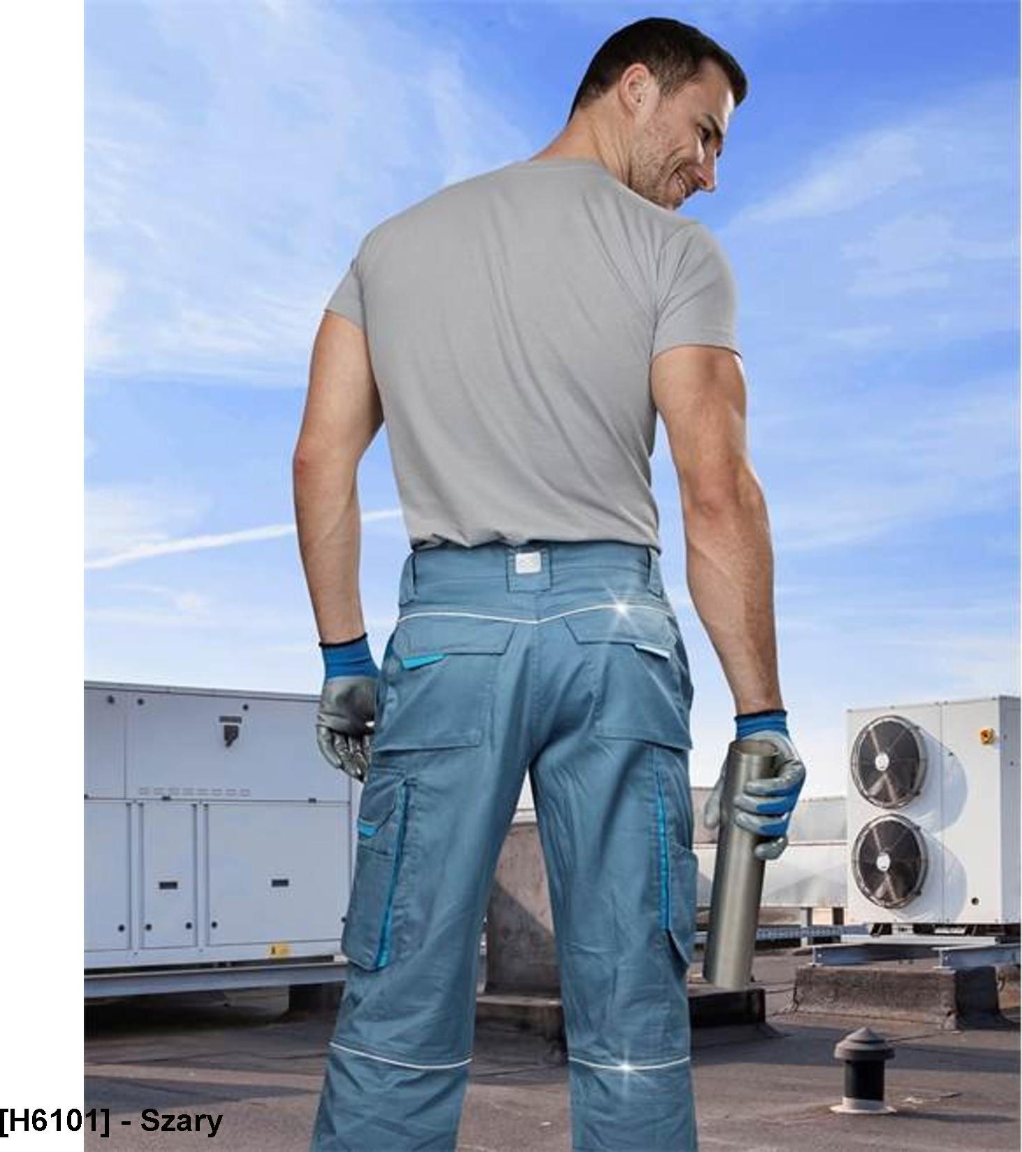 Ardon SUMMER ARDON - modne spodnie do pasa, dopracowana sylwetka, odblaskowe elementy - szary H6101 58