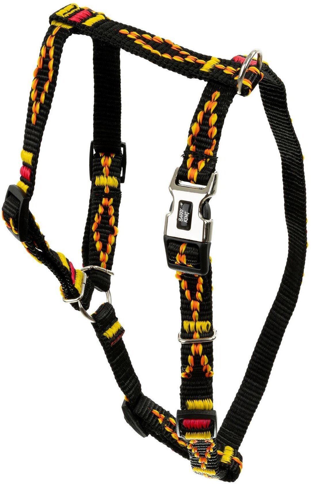 Szelki dla psa, wzór etniczny, taśma polipropylenowa, 25mm/70-90cm czarne