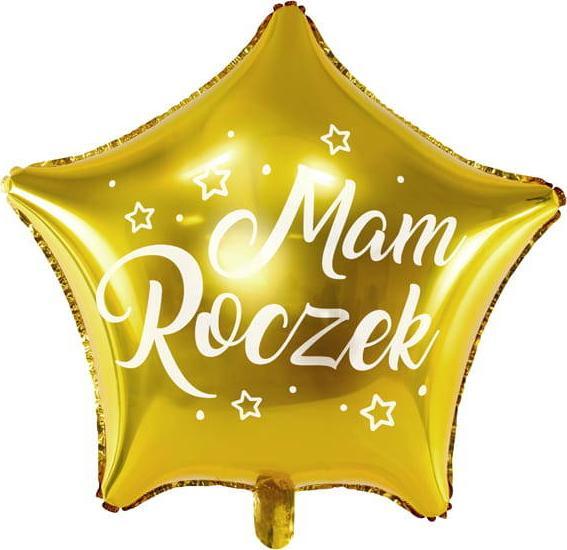 PartyDeco Balon foliowy Gwiazdka - Mam Roczek, 48cm, złoty one size