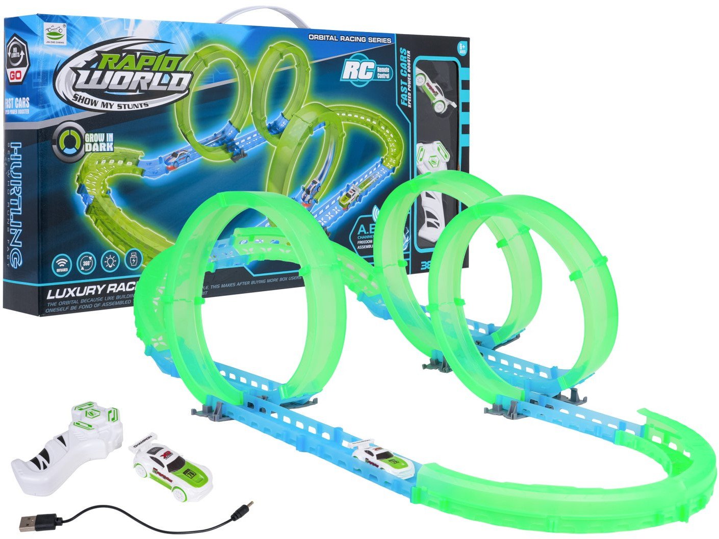 Tor Wyścigowy Świecący w Ciemności 38el.