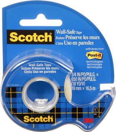 Scotch Taśma klejąca scotch wall-safe, bezpieczna dla ścian 19mmx16,5m