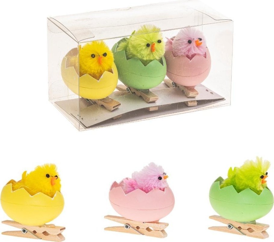 Kurczaczki w skorupce na klamerce 5,5x4,5cm