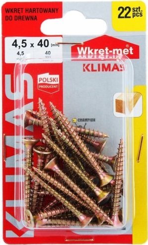 Wkręt-met Wkręty hartowane do drewna 4,5x40mm 22szt PZ2 złote