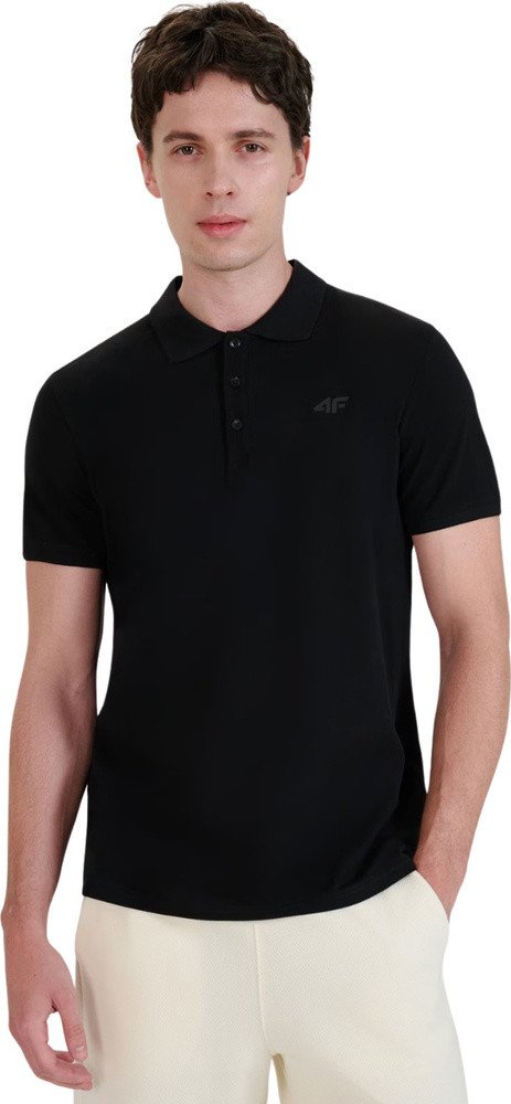 Koszulka męska polo 4F M366 czarna 4FWMM00TPTSM366 20S XL