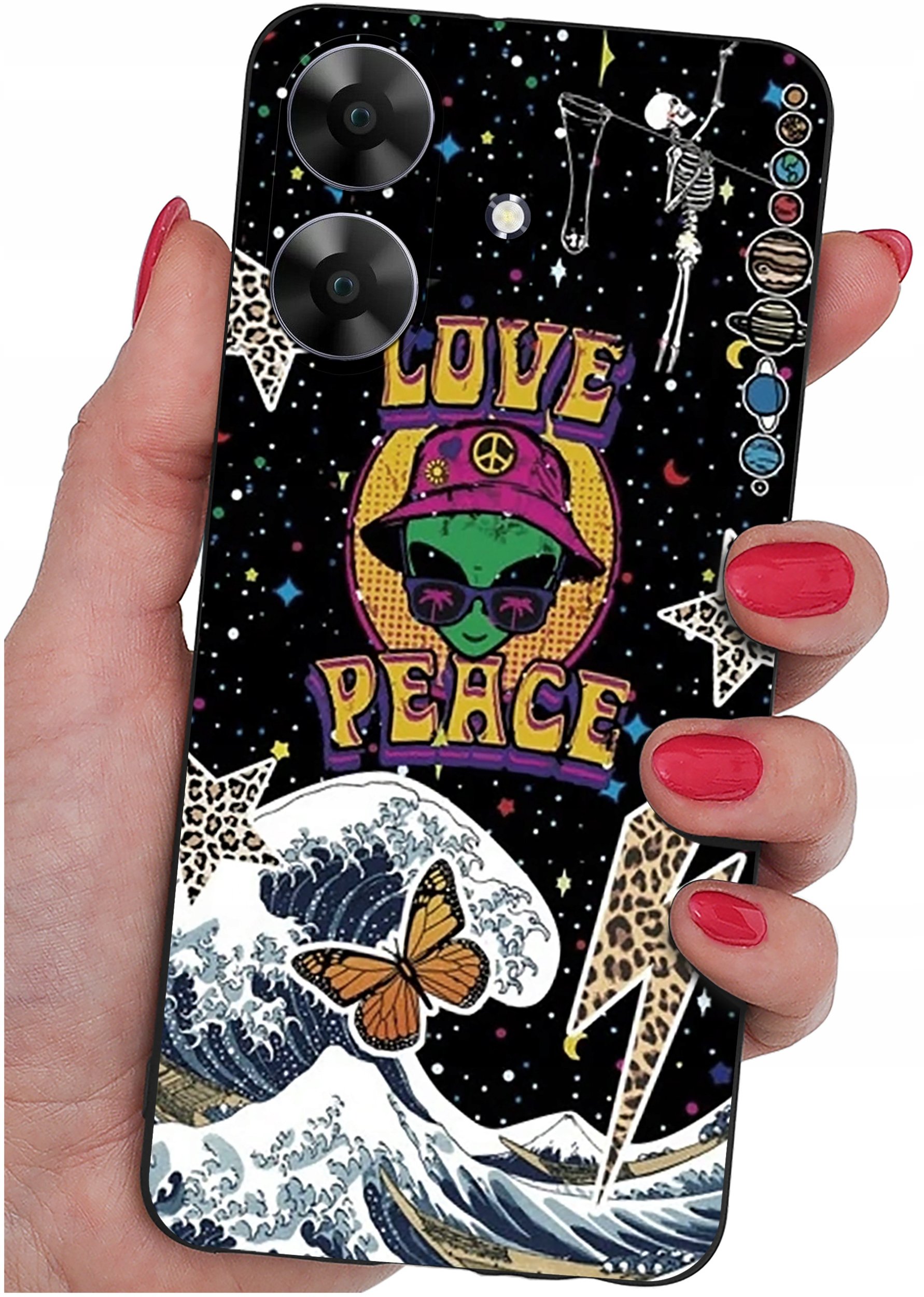 ETUI do Realme Note 60 CASE WZORY | SILIKONOWE MATT CASE + SZKŁO 9H