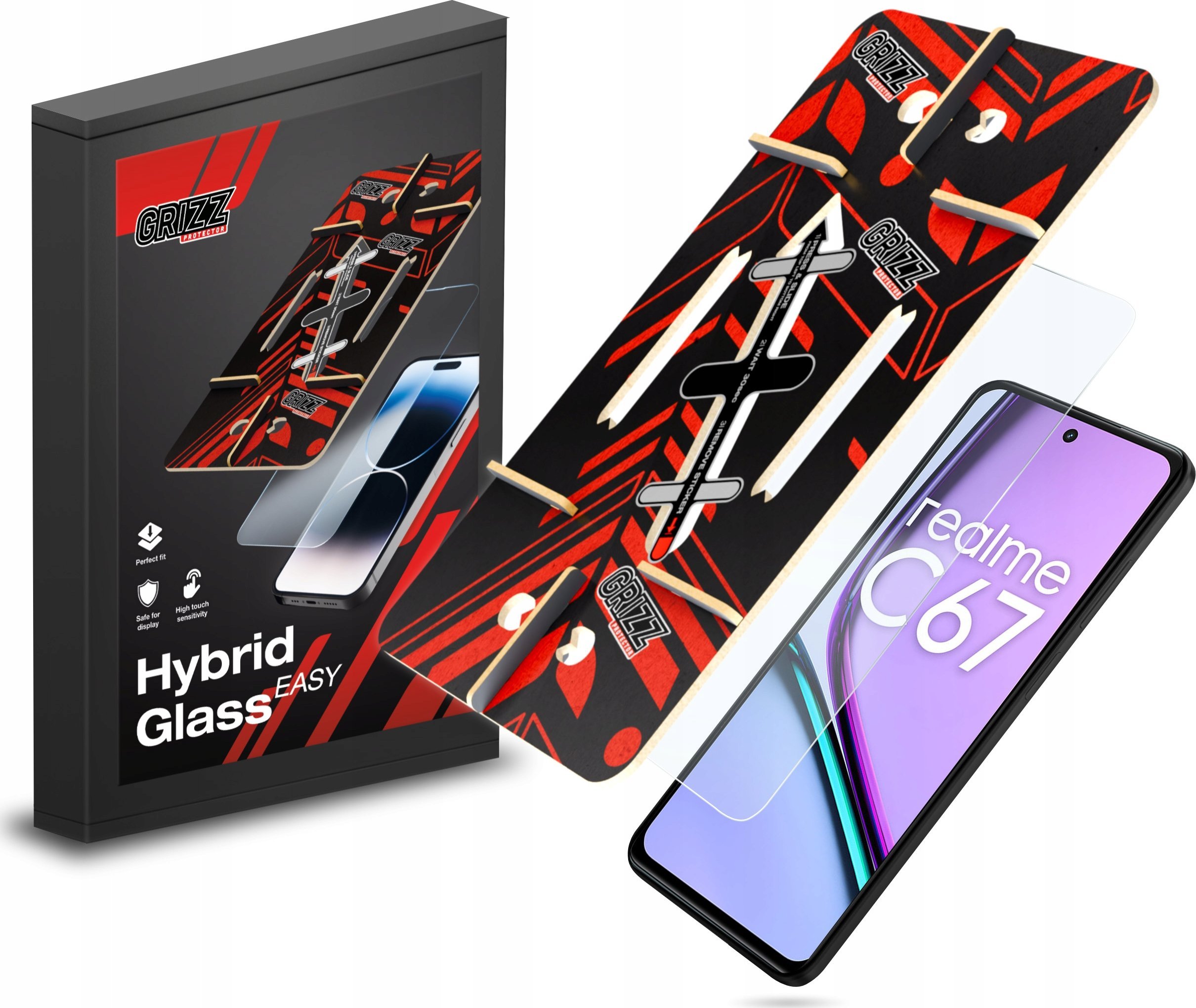 GrizzGlass Szkło hybrydowe HybridGlass Easy do Realme C67