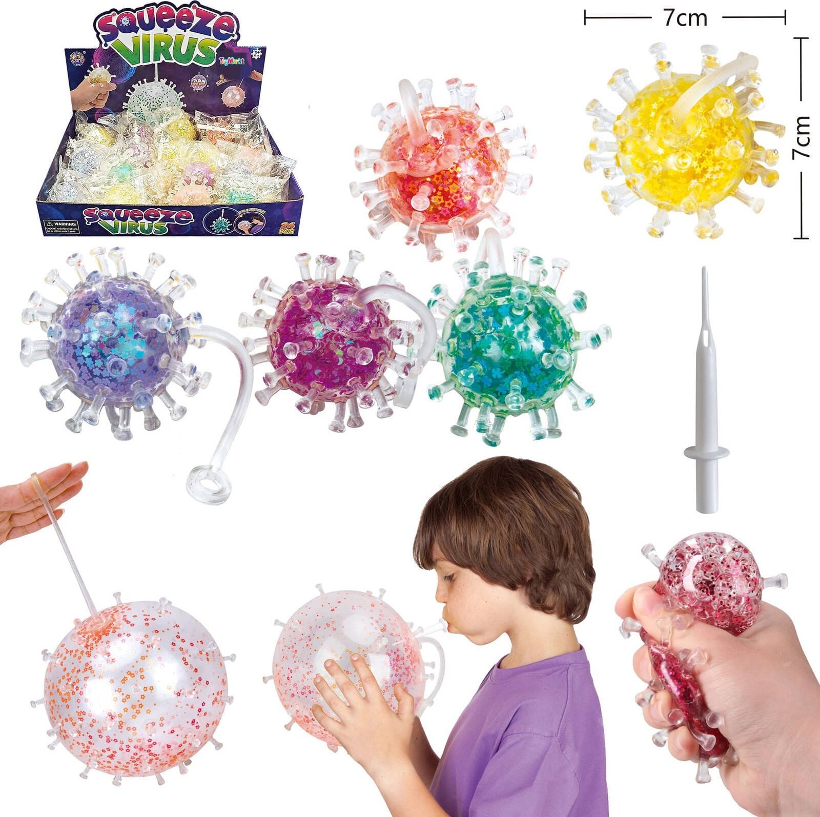 Trifox GNIOTEK PIŁKA WIRUS Z UCHWYTEM NADMUCHIWANY 1szt