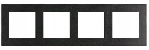 Simon 55 Ramka 4-krotna Nature Inox czarny TRN4/190
