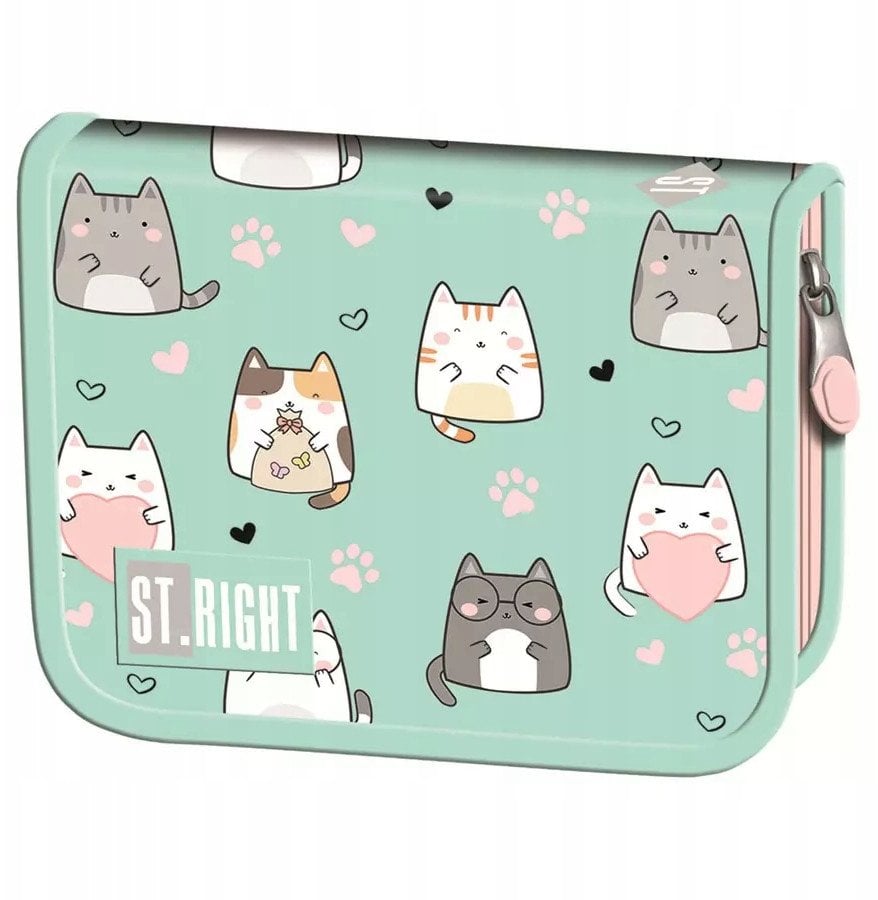 Piórnik dwuklapkowy bez wyposażenia PC-03 ST.RIGHT Charming Cats