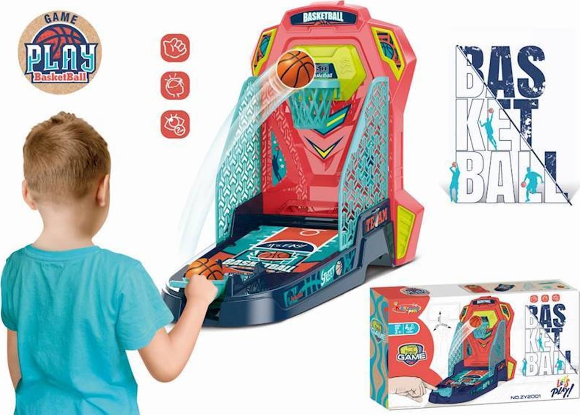 Maksik GRA ZRĘCZNOŚCIOWA KOSZYKÓWKA FLIPER PRZENOŚNA DUŻA