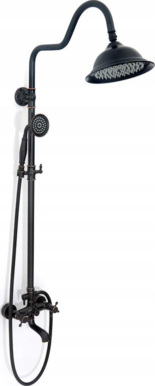 Zestaw prysznicowy Rea Perl Mini z deszczownicą z baterią czarny (REA-P2366)
