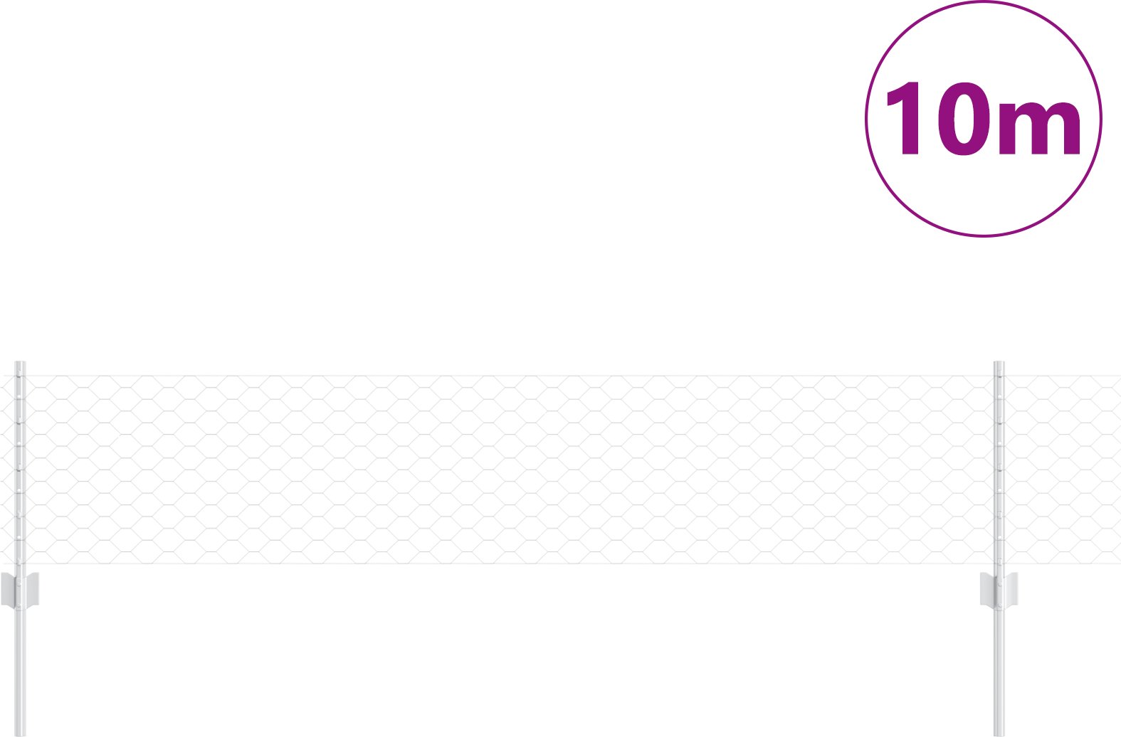 vidaXL Słupki ogrodzeniowe 5 sztuk U-Channel 40 cm Stal ocynkowana