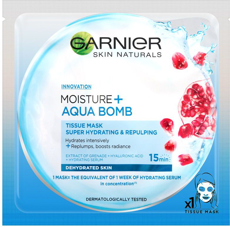 Garnier Skin Naturals Moisture+ Aqua Bomb wygładzająca maseczka do twarzy 32g
