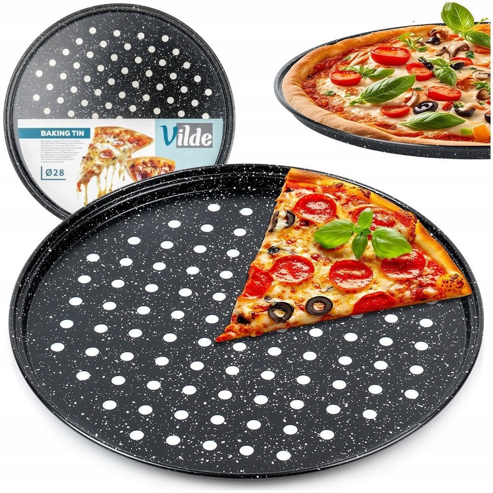 FORMA DO PIZZY GRANITOWA PERFOROWANA 28CM VILDE 279030