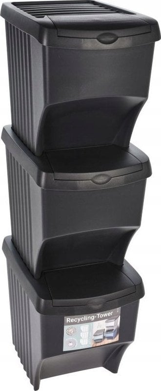 Home Styling Collection Kosze do segregacji śmieci do kuchni pod zlewozmywak lub do szafki, 3 pojemniki