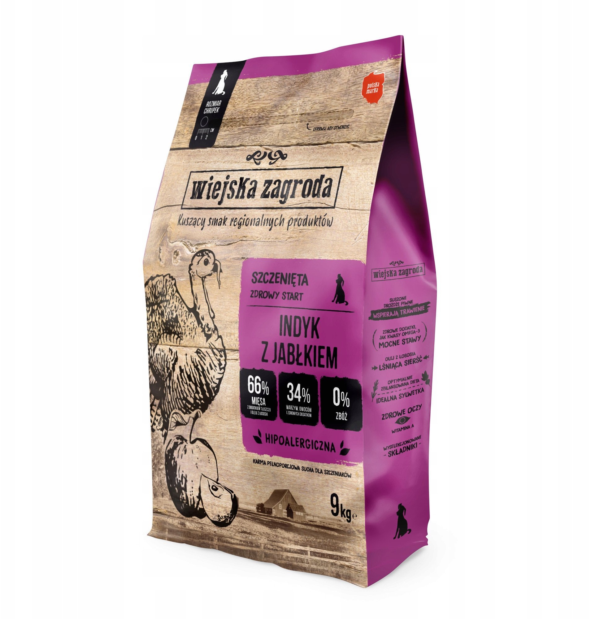 Wiejska Zagroda Indyk z jabłkiem 9kg