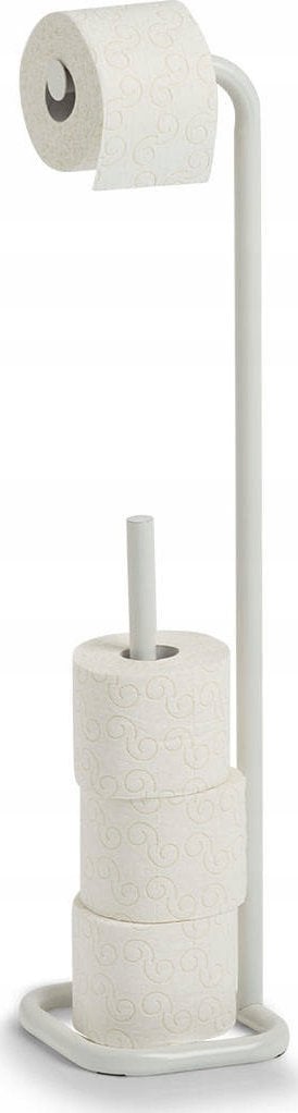 Zeller Stojak na papier toaletowy biały, metalowy, ZELLER