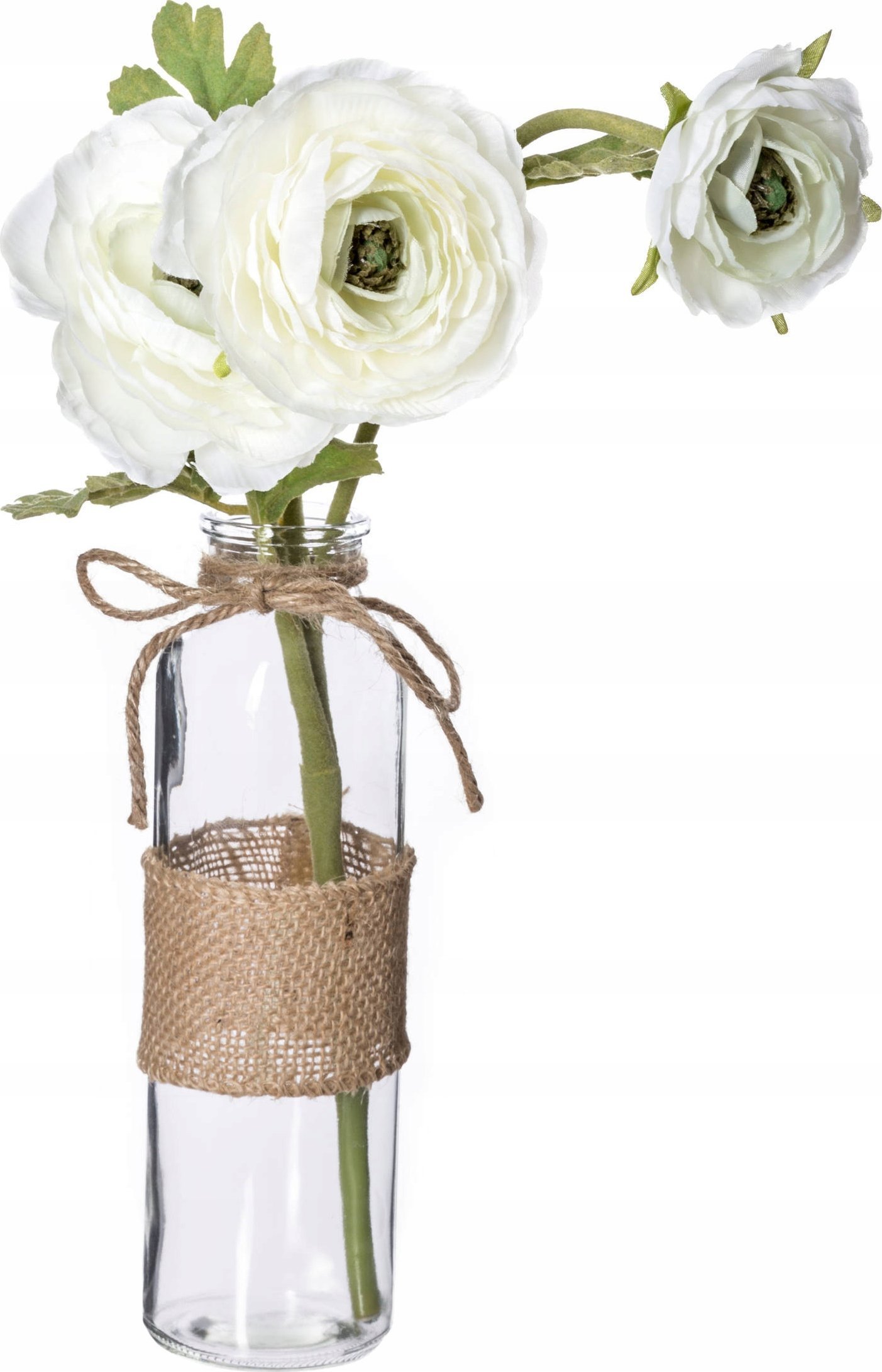 Atmosphera Sztuczne kwiaty w szklanym wazonie KAMELIA, 39,5 cm