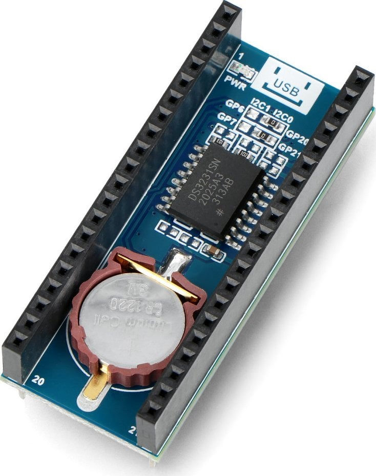 Waveshare Moduł RTC DS3231 - zegar czasu rzeczywistego - I2C - do Raspberry Pi Pico - Waveshare 19426}
