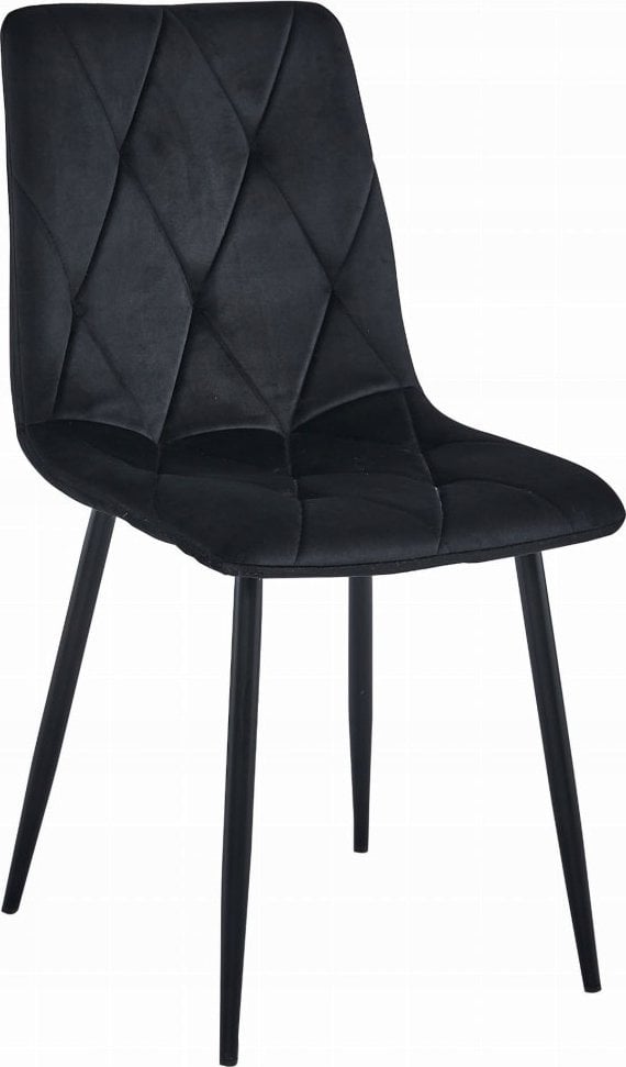 Leobert Krzesło LIBRA - czarny aksamit / nogi czarne x 4