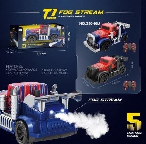 Pojazd R/C + ?ad + dym + 5 ?wiate?