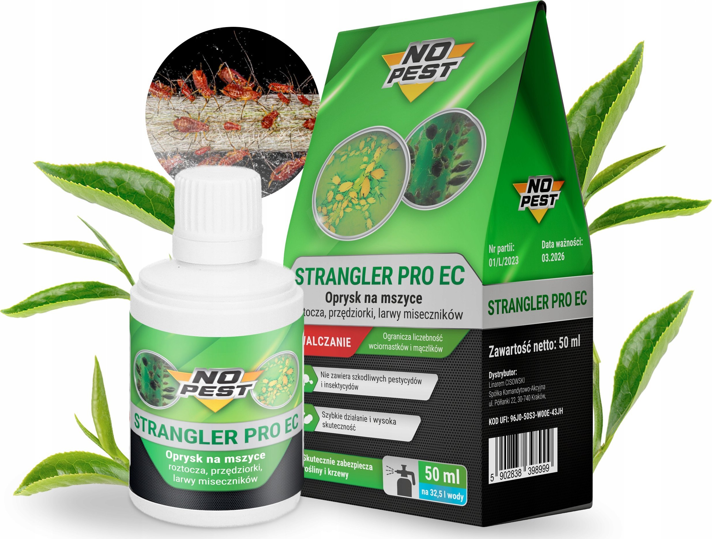 NO PEST Oprysk na Mszyce 100ml Środek Preparat Płyn Oprysk na Mszyce Roztocza Przędziorki Wciornastki i Inne Szkodniki Roślin