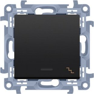 Kontakt-Simon Łącznik schodowy z podświetleniem LED (moduł) 10AX, 250V~, zaciski śrubowe, czarny mat, SIMON10