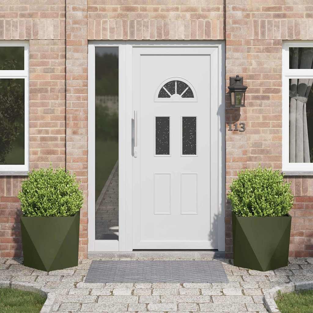 vidaXL Donica 2 pcs Zielony oliwkowy 50 x 50 x 50 cm Stal